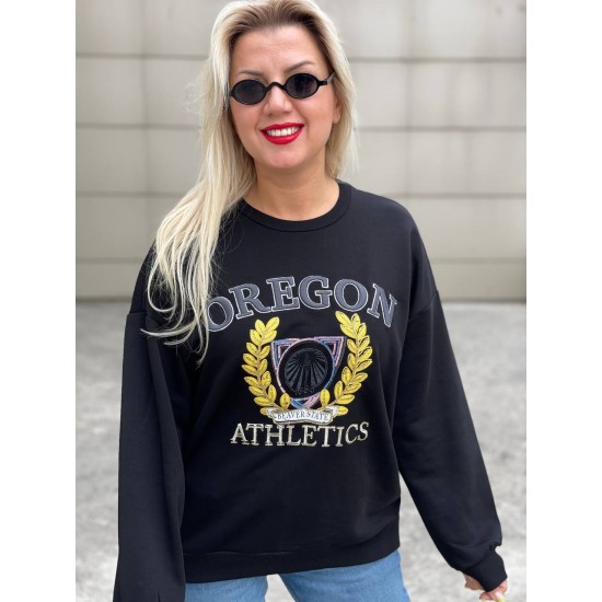 Oregon Sweat 3 İplik - Siyah Kadın